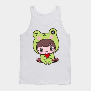 cute frog, cosplay frog, kawaii frog cartoon Tank Top